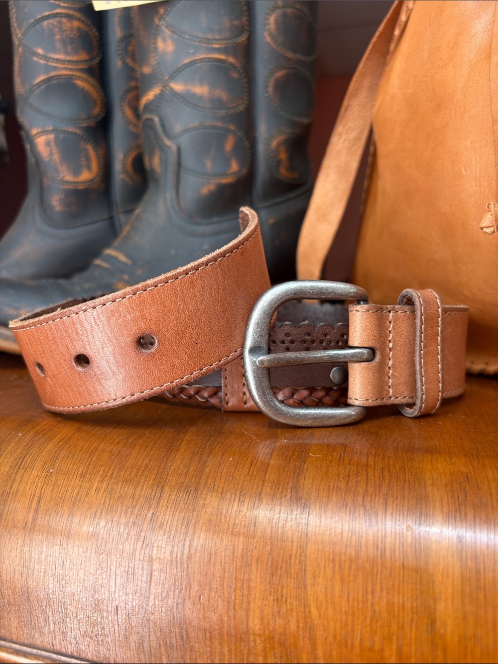 Sandwich | Brown Leather Boho Western Belt